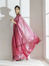 Pink Lotus Satin Organza Saree with Diamond Beads on Pallu