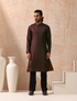 Reversible Maroon Green and Red Satin Kurta