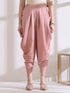 Women's Pleated Pink Peplum Top with Beads and Dhoti Pants 2 Piece Set | Peplum, Round Neck, 3/4 Sleeves, Festive Wear, Partywear (Lux Fabric)
