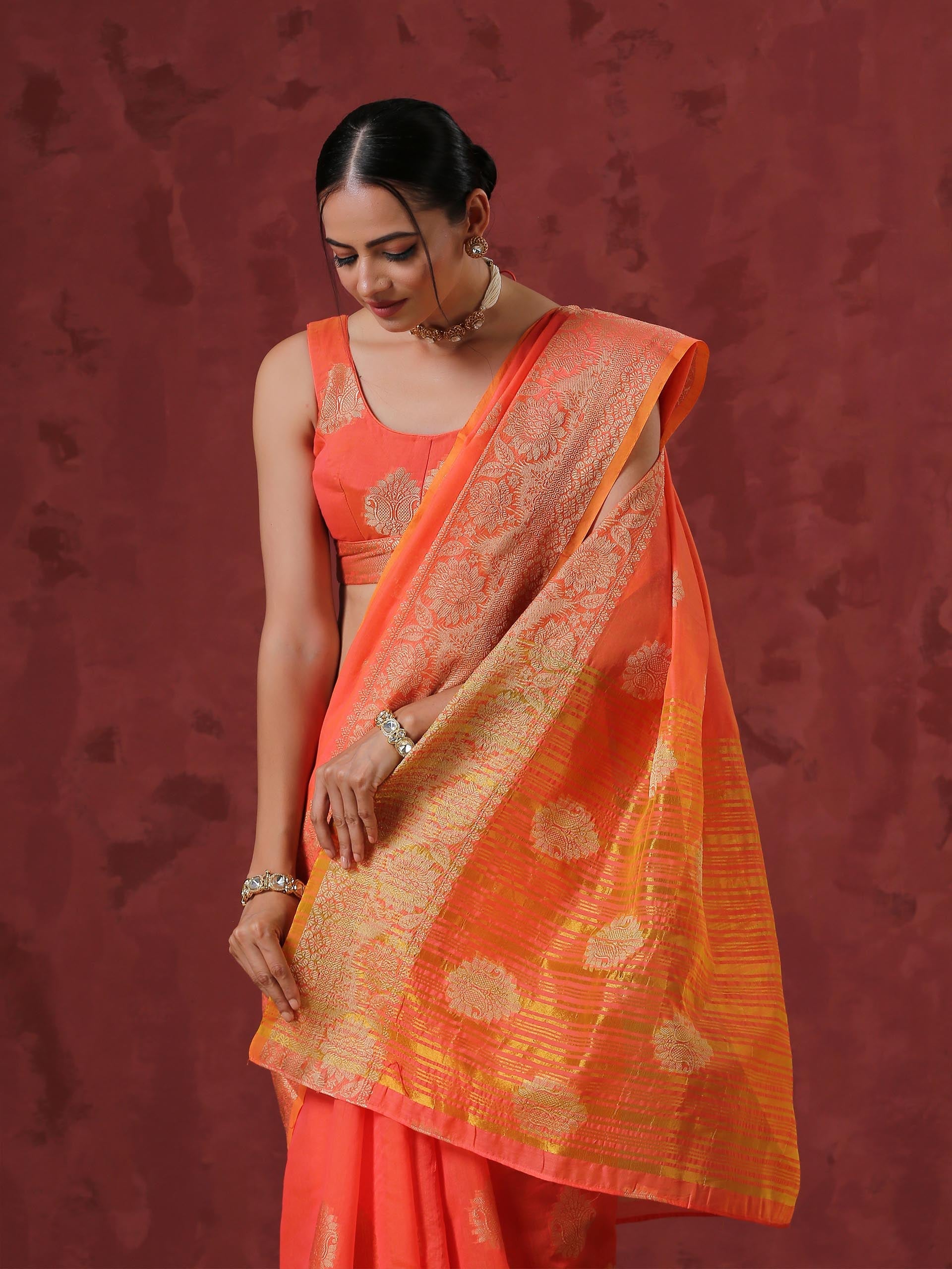 Agni Cotton Saree With Blouse fabric