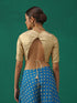 Regal Cream & Gold Blouse with Inverted V Back