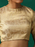 Regal Cream & Gold Blouse with Inverted V Back