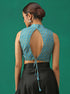 Ikat Printed Back Eye Blouse