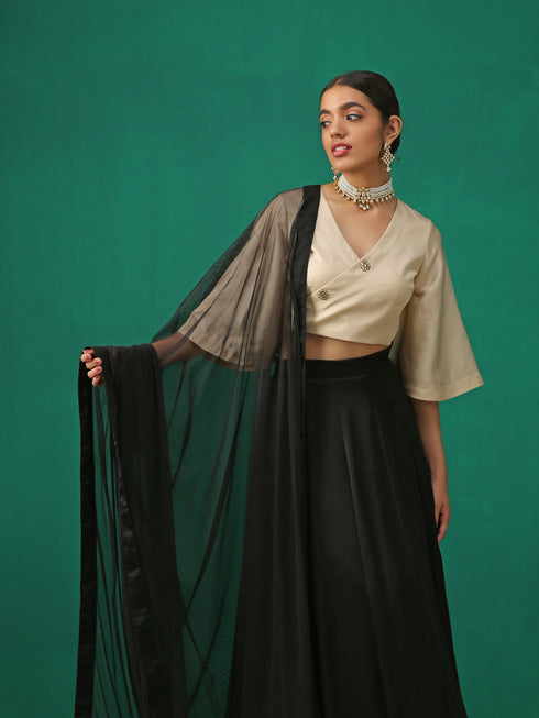 Elegance Wrapped in Kundan Buttons Blouse