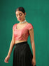 Royal Red Banarasi Diagonal Stripes Blouse