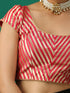 Royal Red Banarasi Diagonal Stripes Blouse