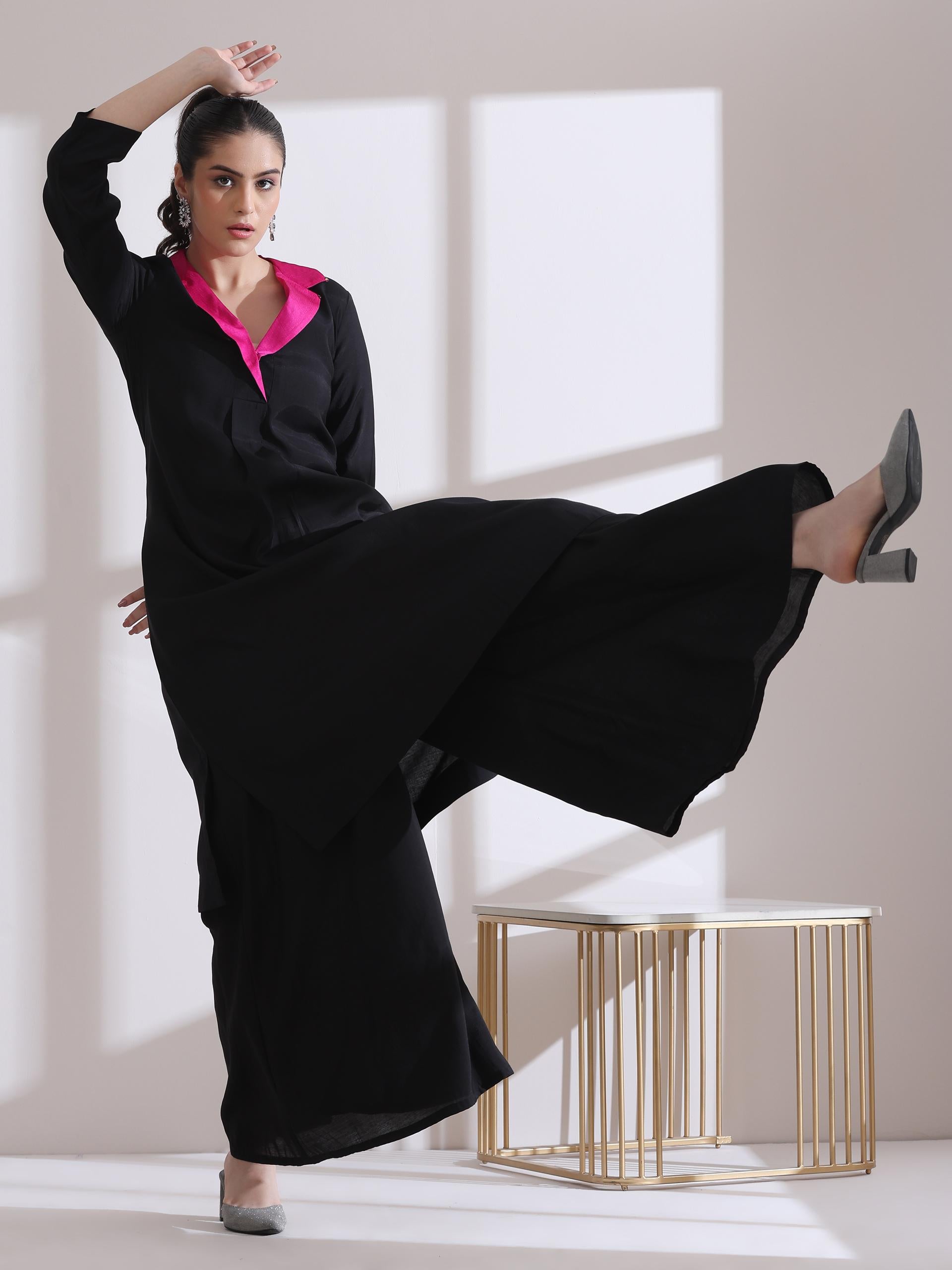 1 Pc Airskin Black Palazzo Pant