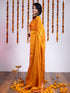 Orange Yellow Shimmer Shine Chiffon Saree with Gota Lace Edge and Blouse Fabric