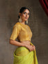 Blouse - Yellow Jacquard with Side Slit