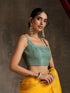 Blouse - Green Jacquard Square Neck