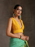 Blouse - Yellow Embroidered with Sequins Sleeveless
