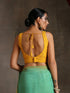 Blouse - Yellow Embroidered with Sequins Sleeveless