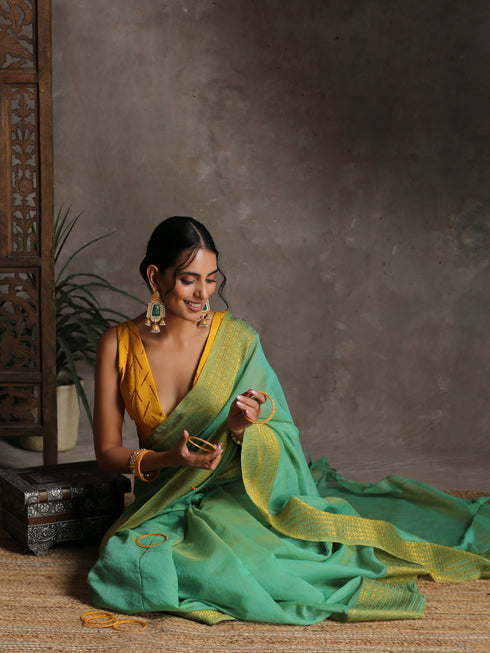 Blouse - Yellow Embroidered with Sequins Sleeveless