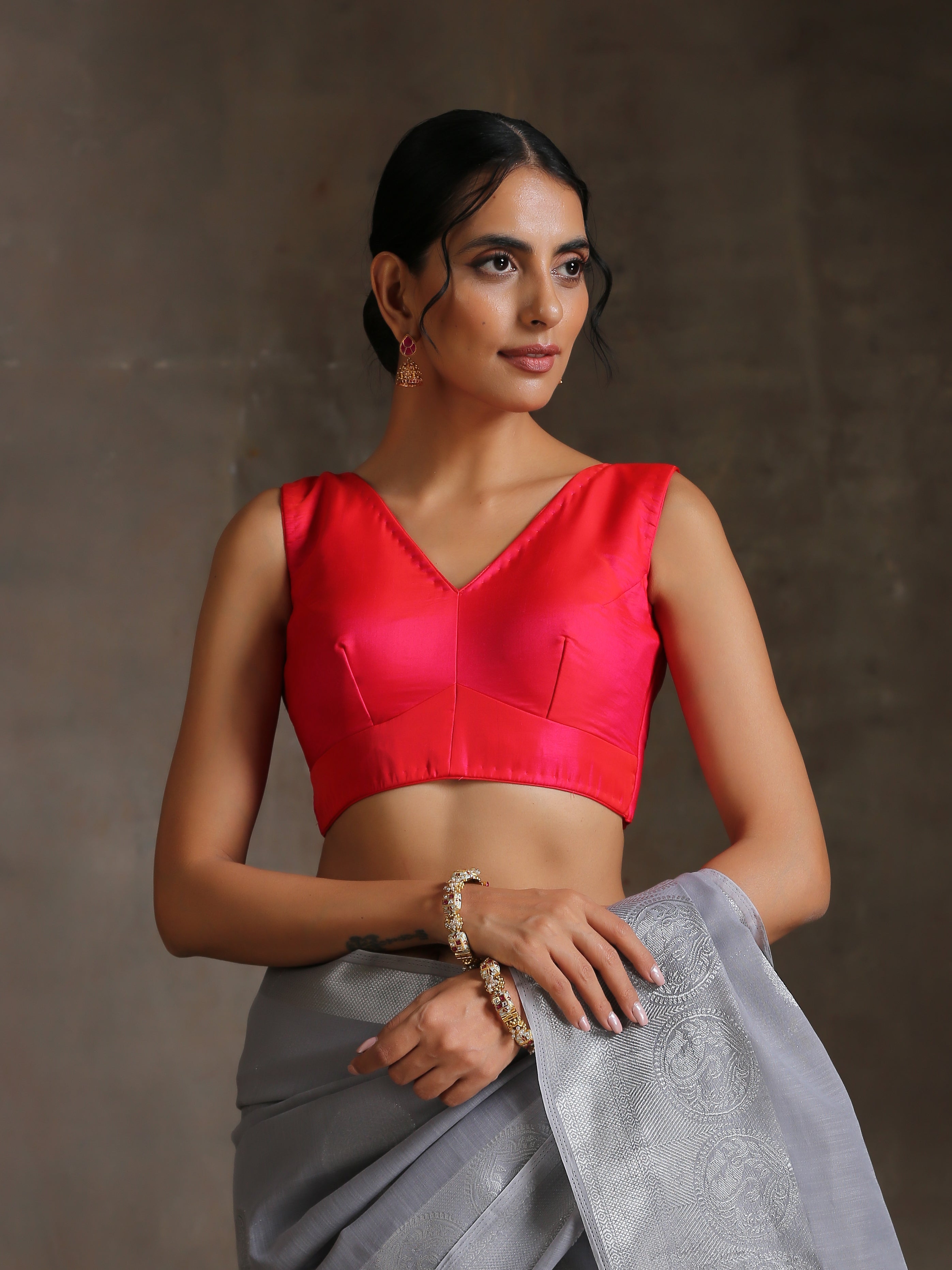 Blouse - Red Pink Reign Sleeveless