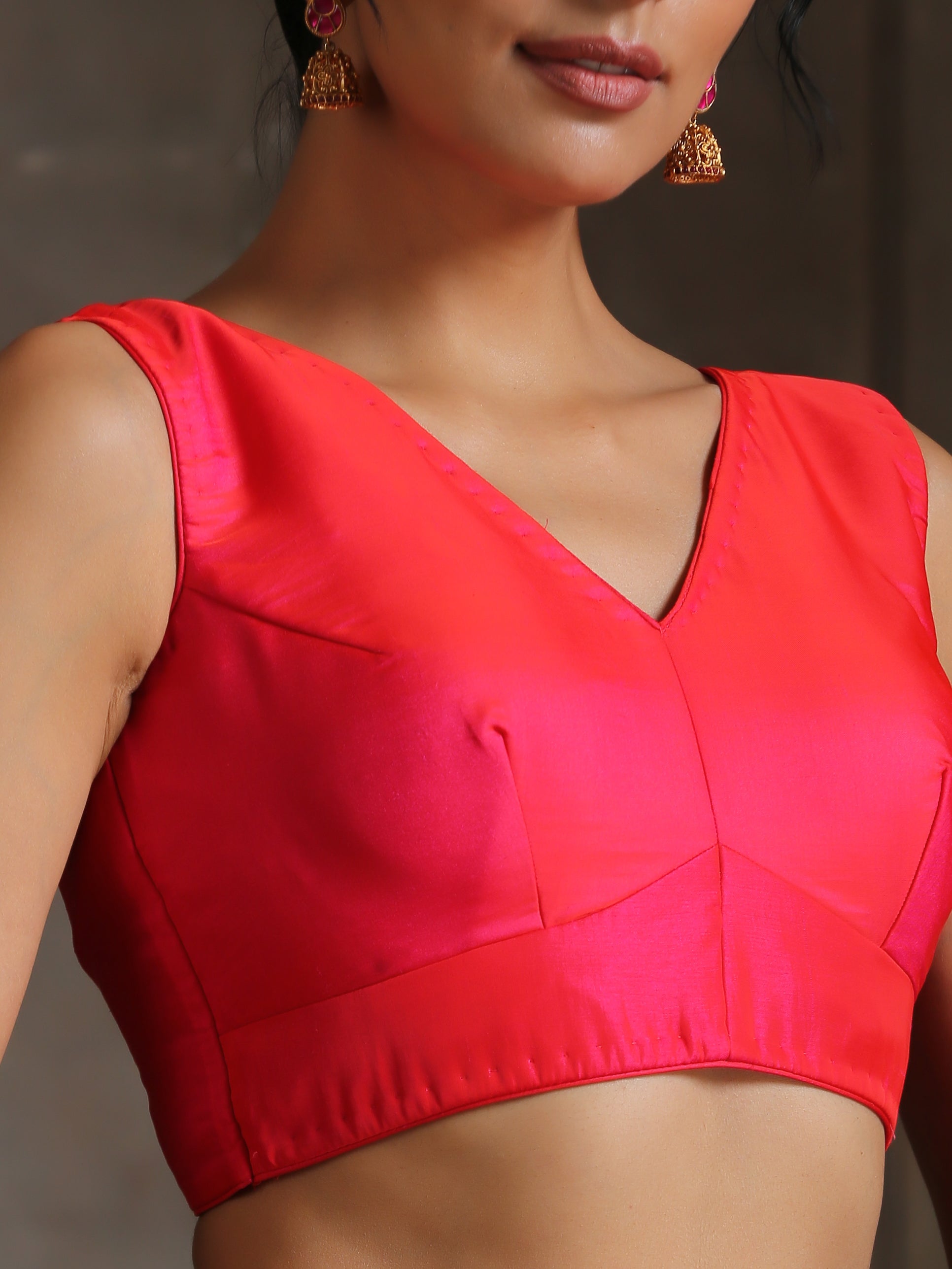 Blouse - Red Pink Reign Sleeveless