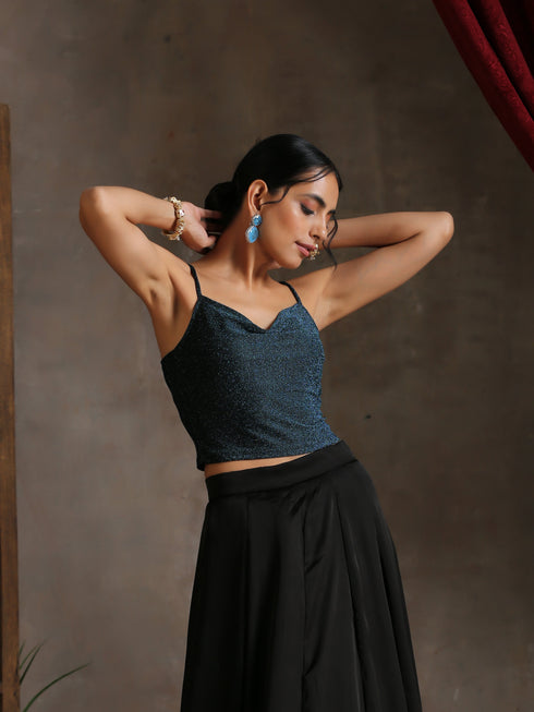 Blue Moon High Stretch Knit Blouse