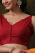 Blouse -Darling Maroon V neck Sleeveless Blouse