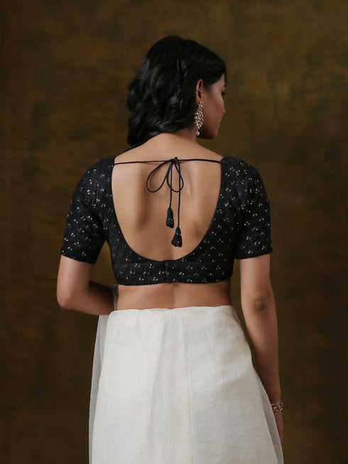 Blouse - Black Jeweled Embroidered Blouse