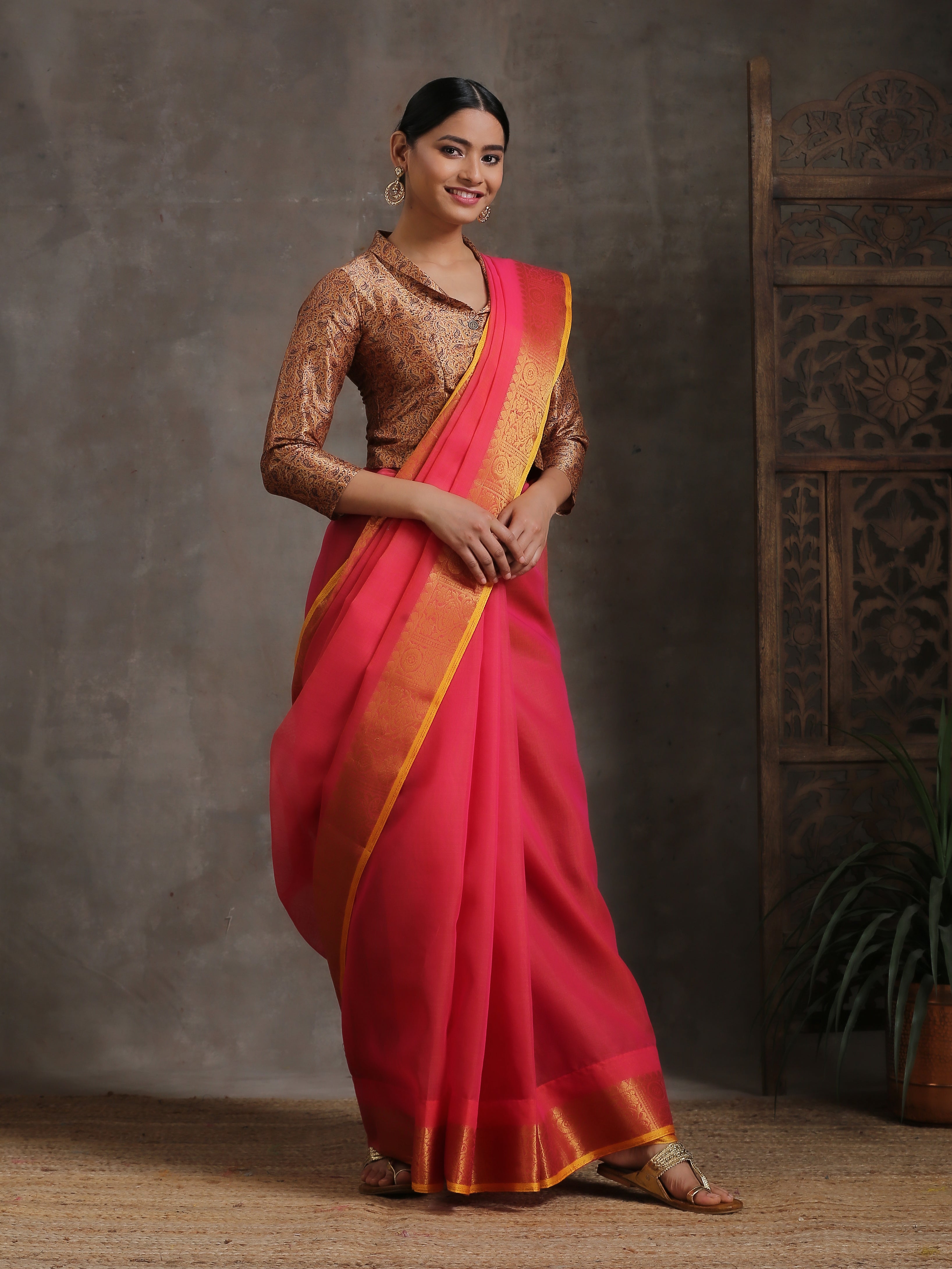 Pink Gem Cotton Saree