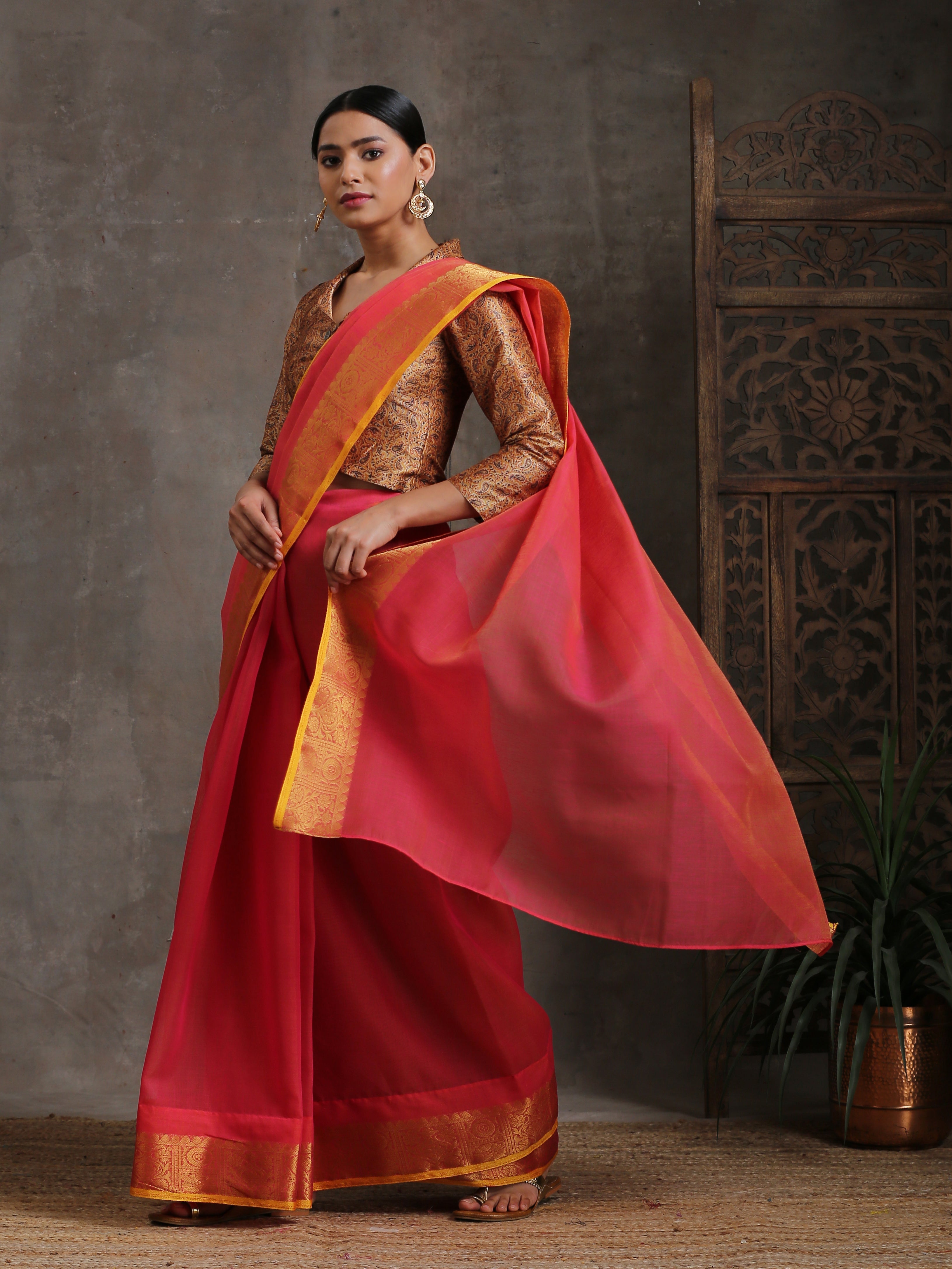 Pink Gem Cotton Saree