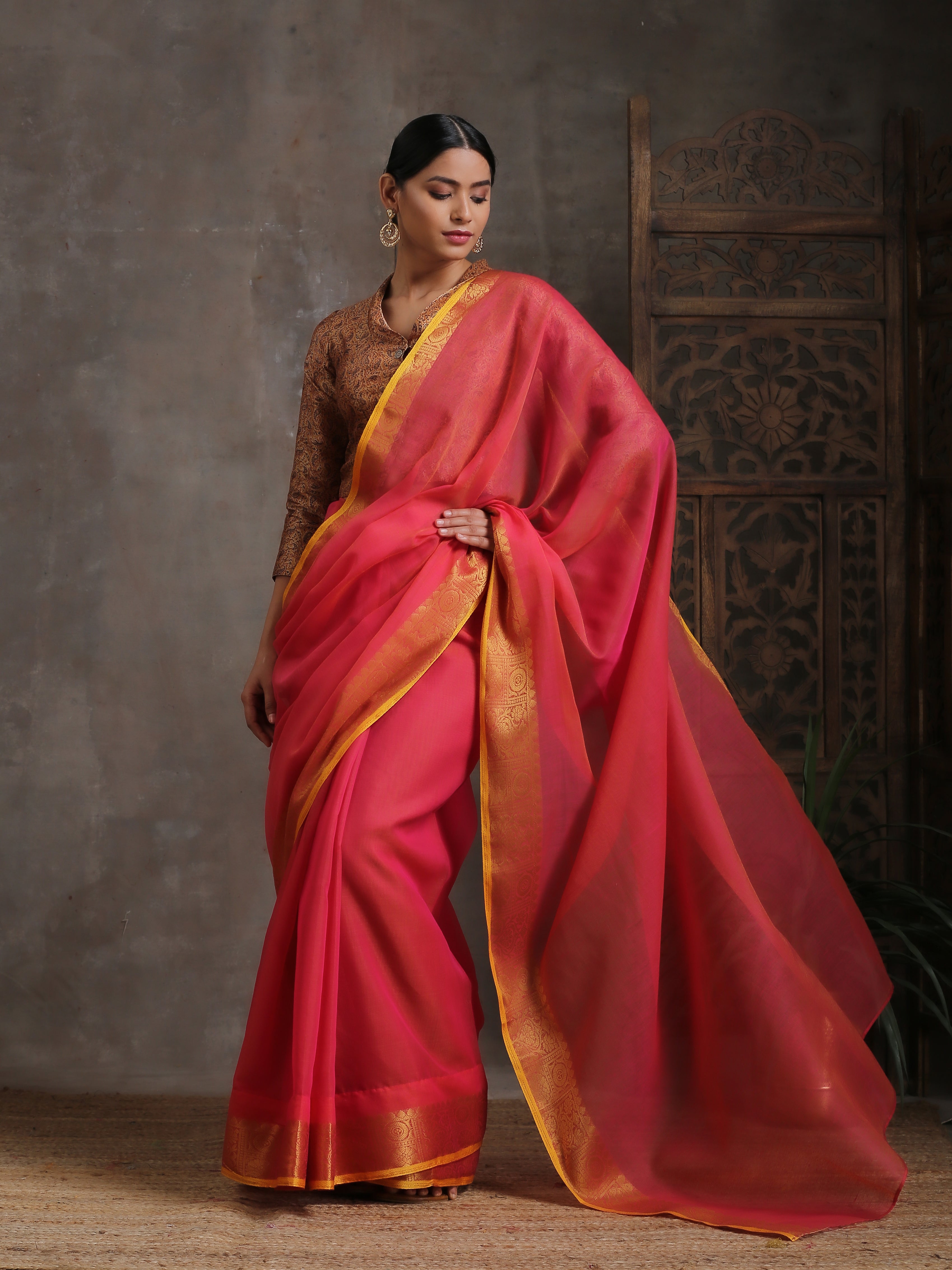 Pink Gem Cotton Saree