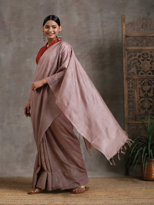 Hazel Silk Blend Handloom Saree