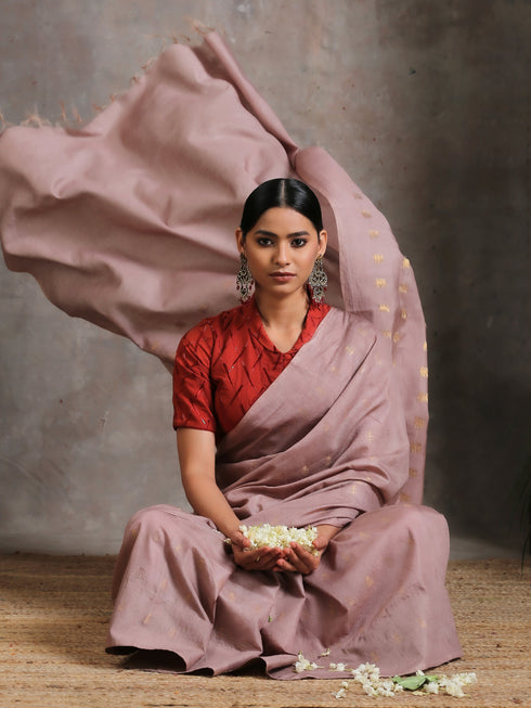 Hazel Silk Blend Handloom Saree