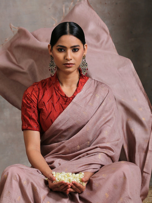 Hazel Silk Blend Handloom Saree