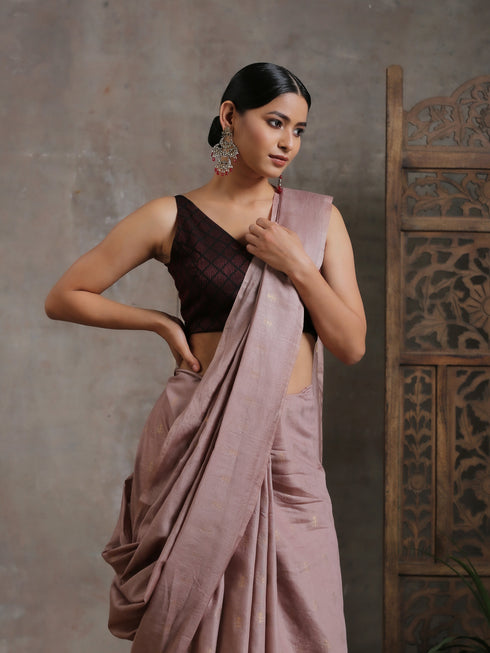 Hazel Silk Blend Handloom Saree