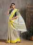 Daisy white Handloom Saree