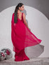Romantic Crimson Butter Chiffon Saree with Embroidered Blouse Fabric