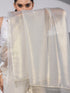 Royal Affair White Gold Organza Saree with Embroidered Blouse Fabric