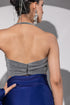 Stretchy Knit Silver Halter Blouse