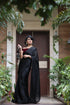 Black Satin Beauty Saree with Black Lace