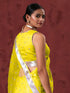 Blouse - Canary Sleeveless Organza with Embroidery and Silver edge Waist