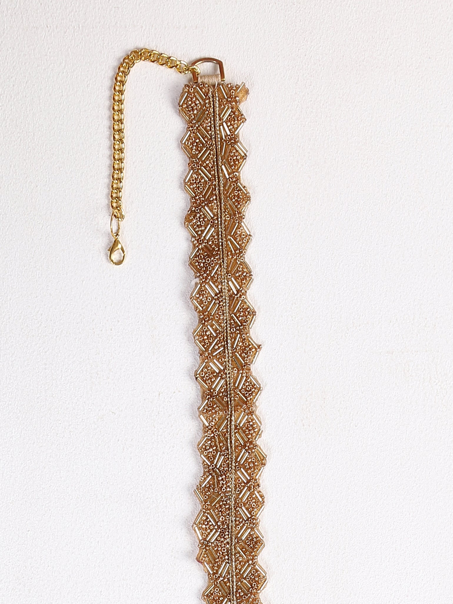 Belt - Gold Sequin Belt with Metal Closure