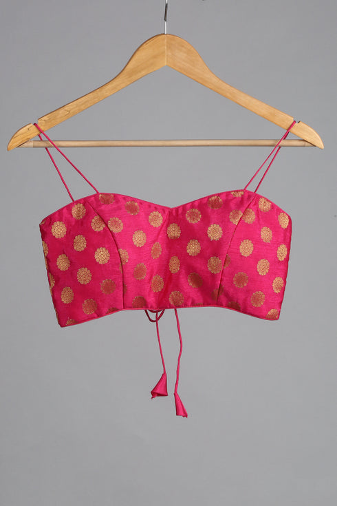 Blouse - Pink Brocade