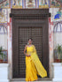 Haldi Chanderi Saree with blouse fabric