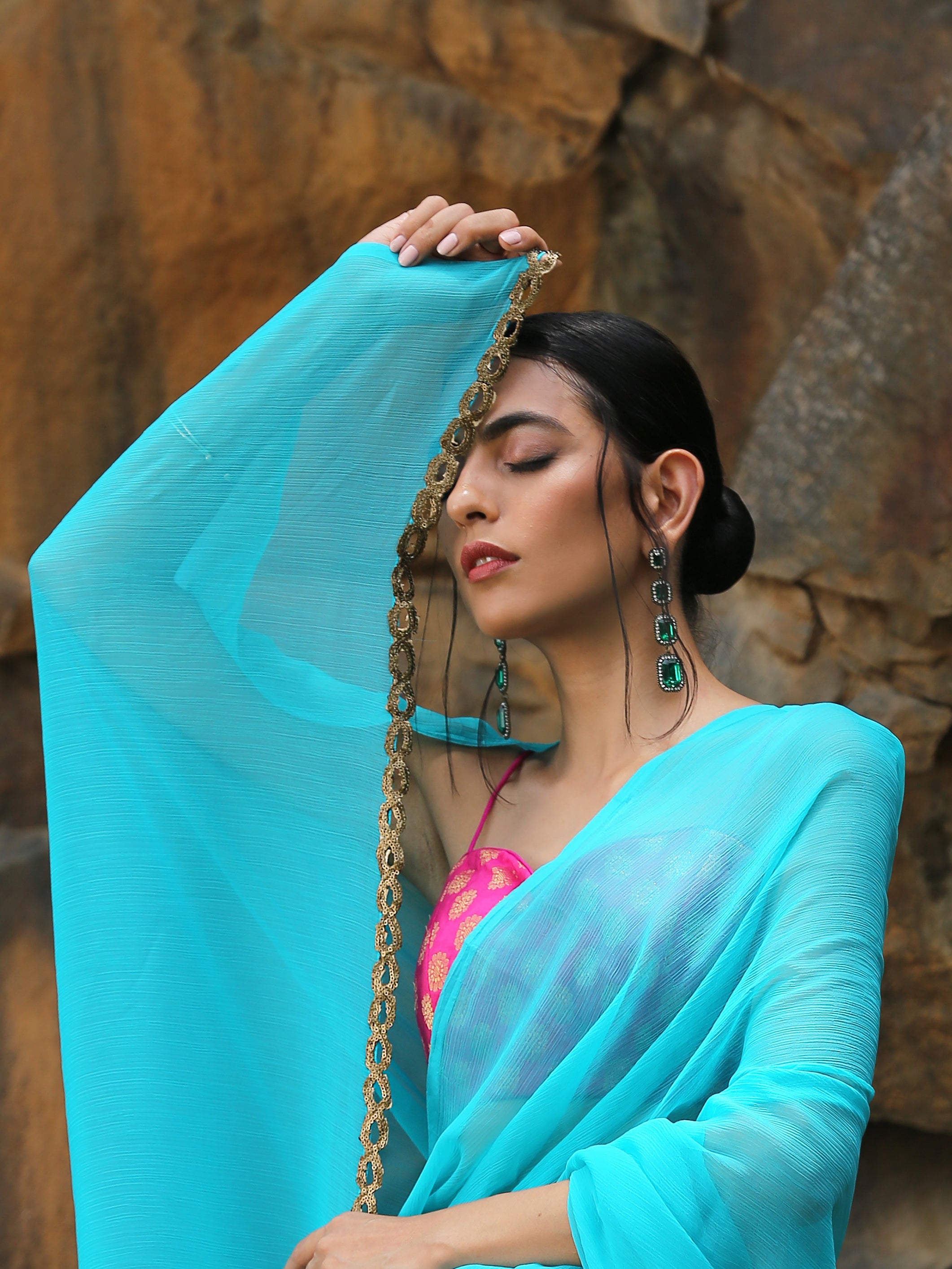 Blouse - Pink Brocade