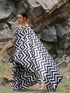 Chevron Printed Saree with Black Sequin Lace