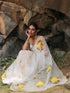 Hand-Painted Floral Organza Saree