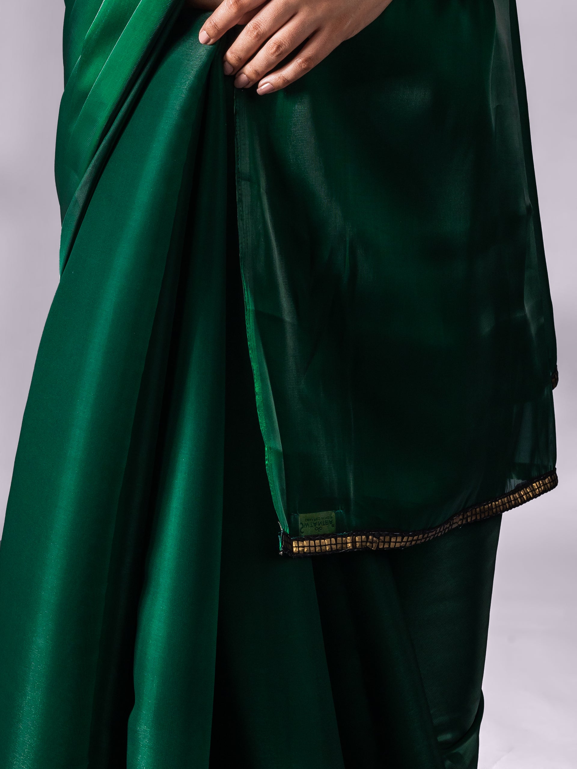 Metallic Emerald Green Saree
