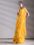 Organza Yellow Hide and Seek Stripes Saree with Blouse Fabric