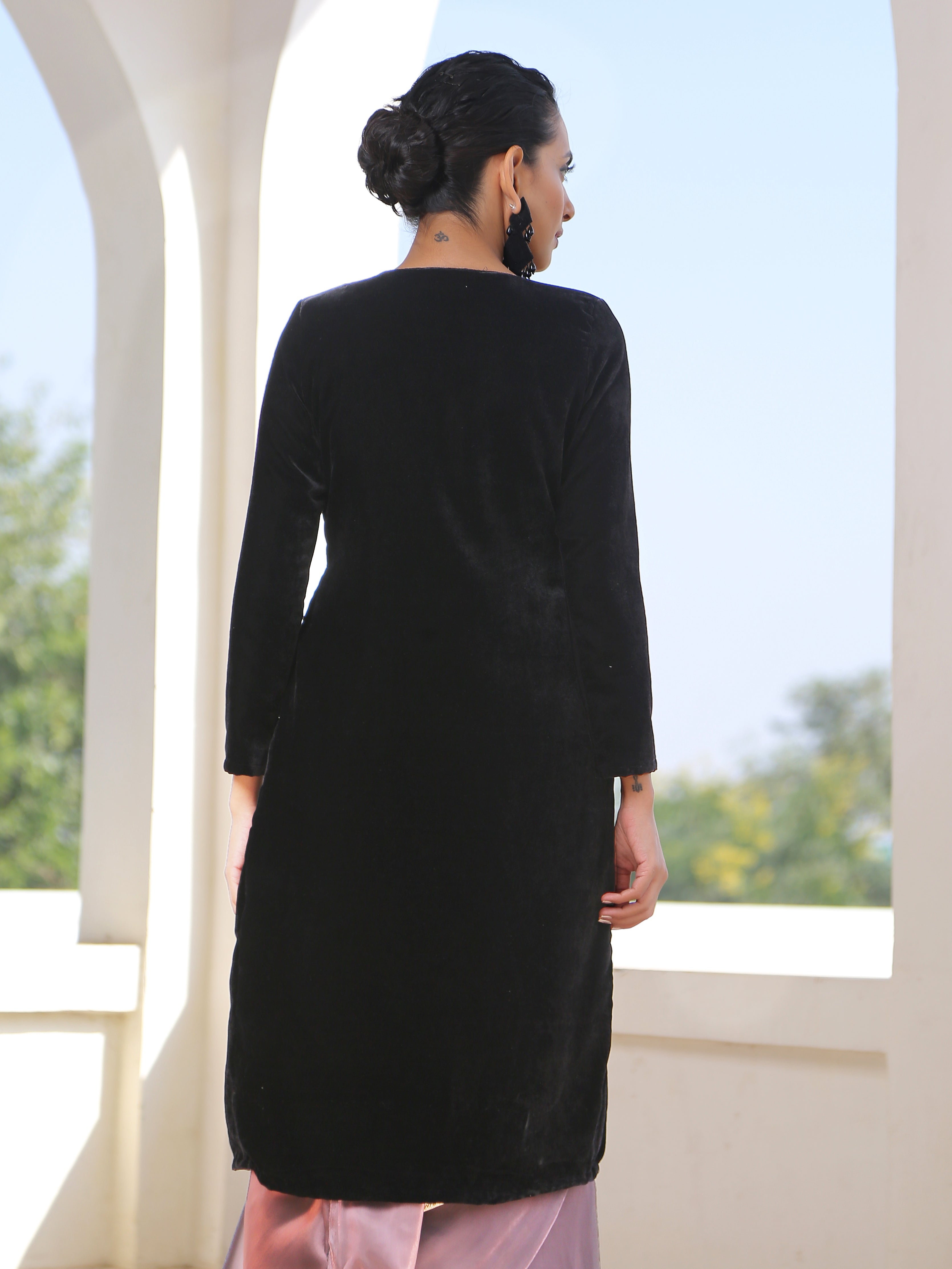 Black Velvet Jacket with Lace