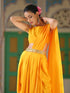 SET | Yellow wrap Dhoti Saree with Mirror Waist & Tie Blouse