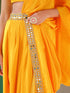 SET | Yellow wrap Dhoti Saree with Mirror Waist & Tie Blouse