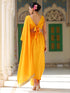 SET | Yellow wrap Dhoti Saree with Mirror Waist & Tie Blouse