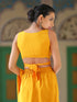 SET | Yellow wrap Dhoti Saree with Mirror Waist & Tie Blouse