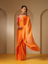 Orange Soft Chiffon Saree with Fuchsia Blouse Fabric