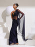 Diamonte Blue Chiffon Saree